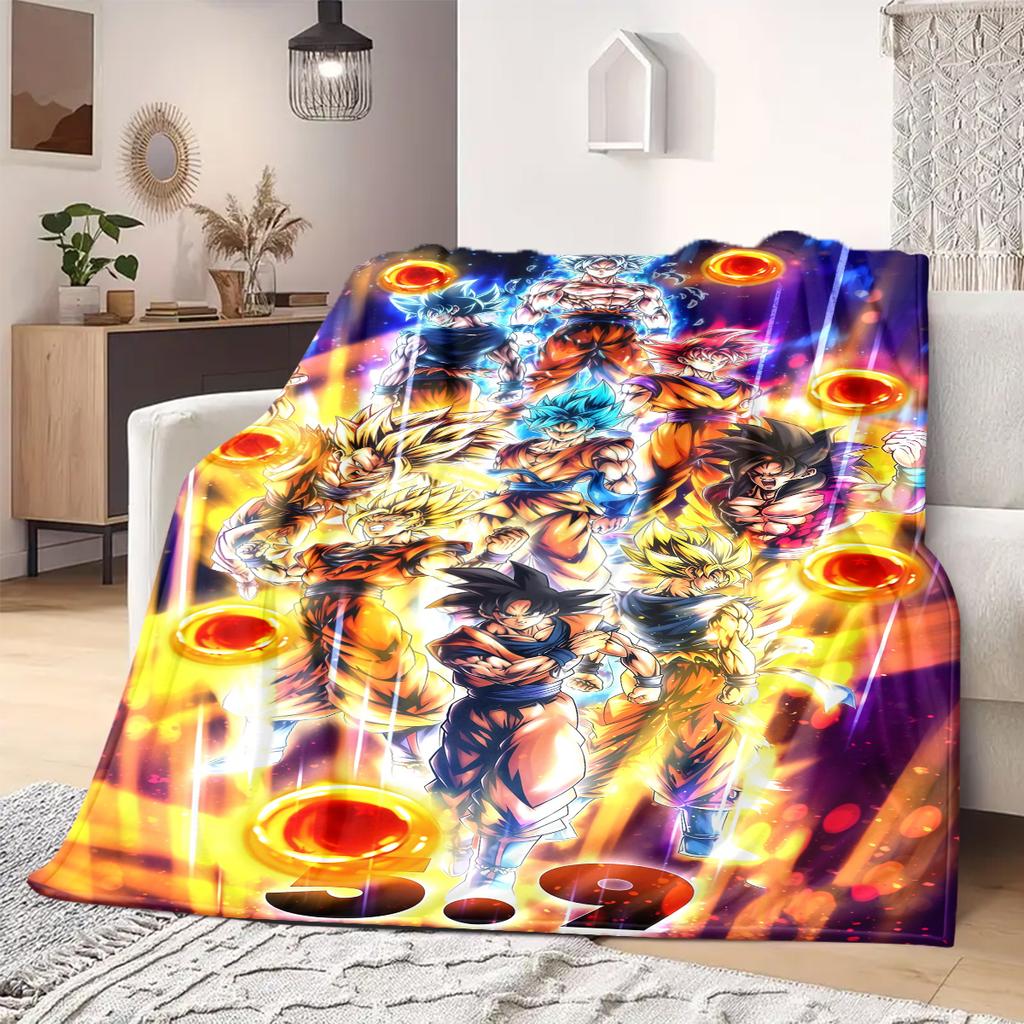 Dragon Ball Z Print Blanket Warm Comfortable Flannel Blanket Suitable for Bedrooms,Sofas, Beds,Chairs,Travel -QIAO27