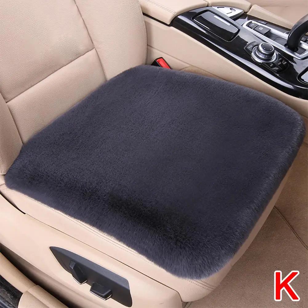 Car Seat Cushion Driver Seat Cushion Winter Warm Fluffy Cover Thick Pad Car Interior Wool Chair Seat Plush Accessories Home Q1R1