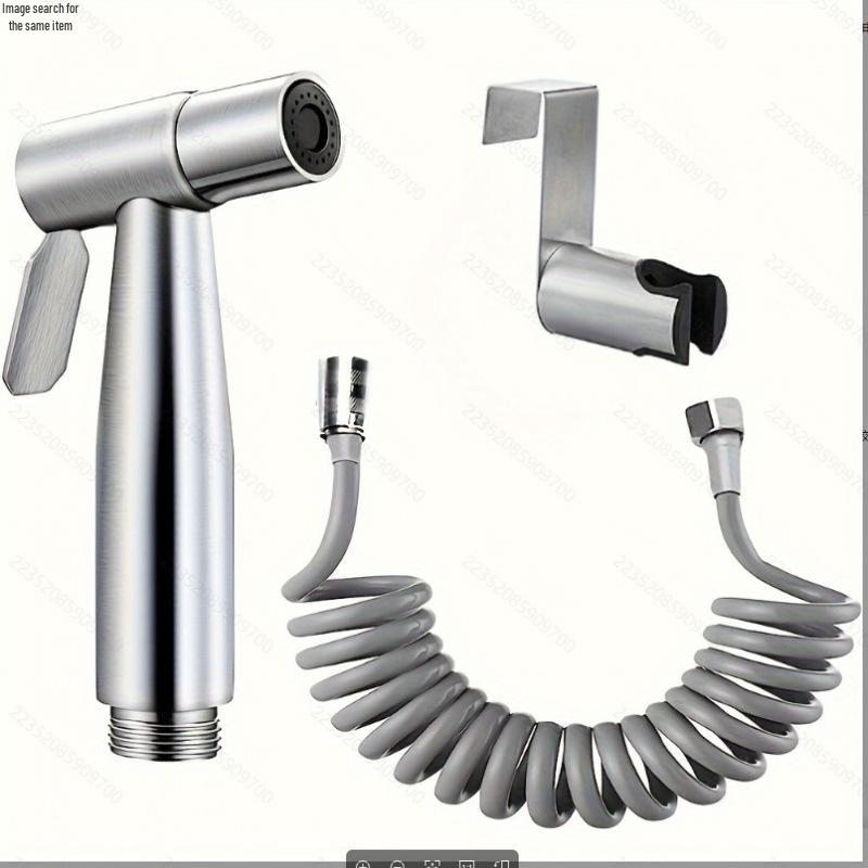 Women's Bidet Sprayer Set: High-Pressure Booster Faucet, Shower Head, and 304 Stainless Steel Toilet Splitter.