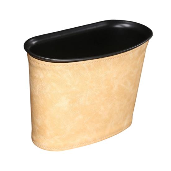 Car Trash Can for Vehicle Faux Leather Hanging Door Storage Bag for Garbage Waterproof Organizer Pouch for Car Interior