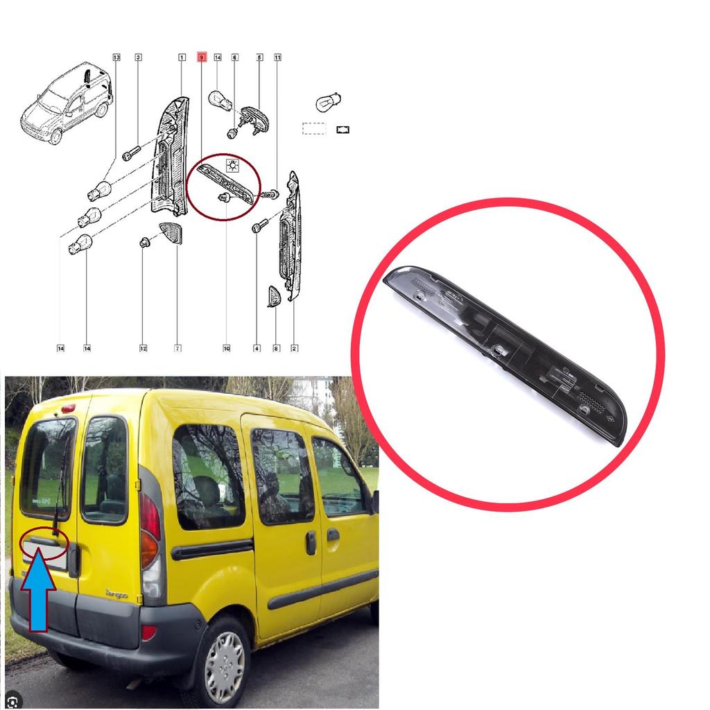 BSP1237 Rear Tailgate Number Licence Plate Light Lighting for Renault Kangoo MK1 KC Express FC 1997-2009 MPV Van 8200103260
