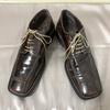 Pierre Cardin Size 43 27.5 28.0cm All Leather Swirl Moc Shoes Brown