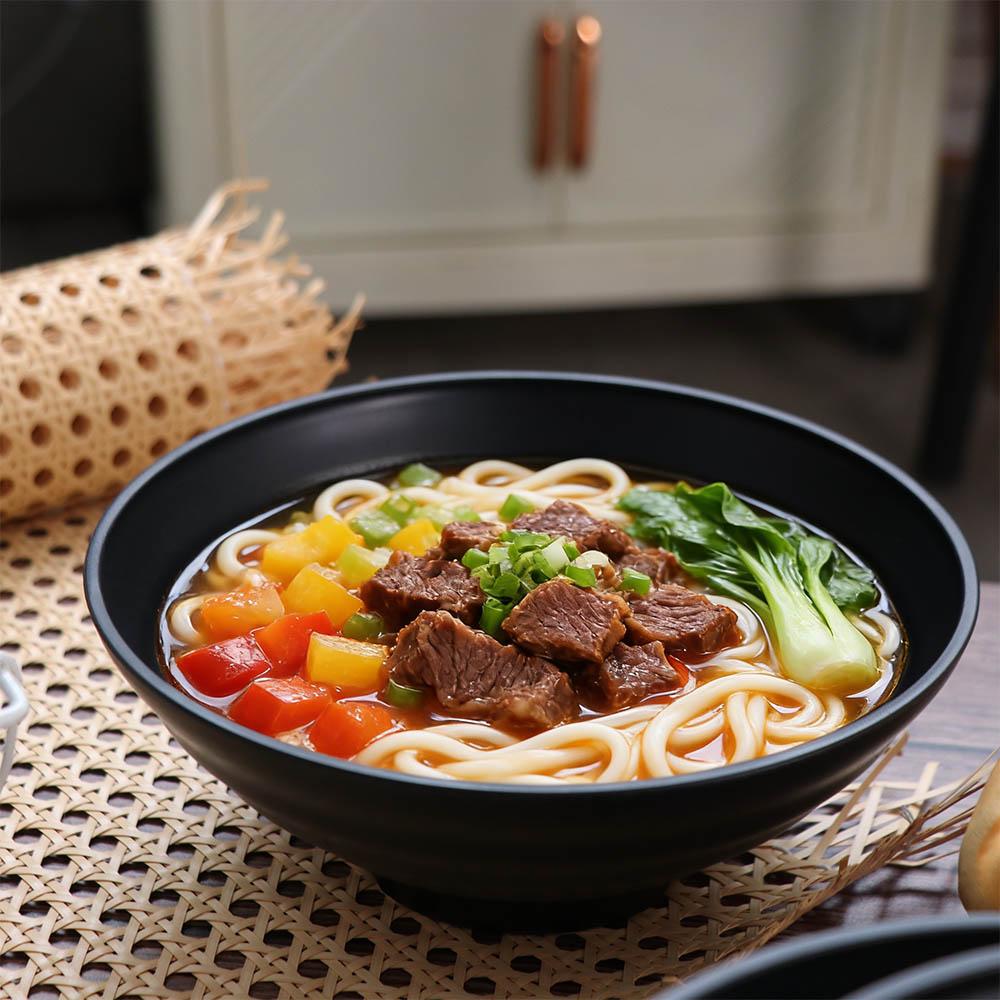 Melamine Ramen Bowl Pure Black Noodle Bowl Tableware Fruit Salad Bowl  Rice