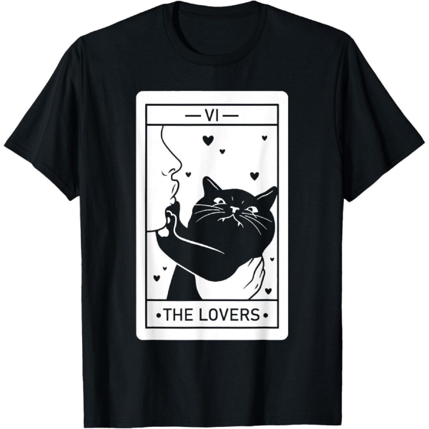 Pinchchoo The Lovers Cat Humor Tarot Card Halloween Black Cats Lover T-Shirt XXXXXL разноцветный
