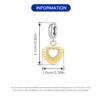 Beads Copper Charms Original Zircon Gold Engraved Lines Heart Pendant Beads Fit Bracelet Jewelry Diy Women Gift