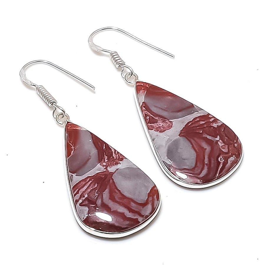 

Натуральний Доломітовий Дорогоцінний Камінь 925 Стерлінгового Срібла Ювелірна Сережка 2,05 AEE-10695