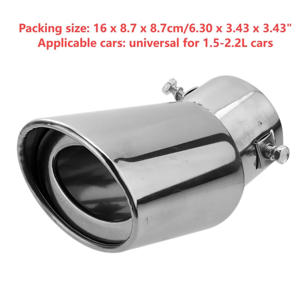 Car Decoration Single/Double Outlet Tail Pipe Car Styling Universal Car Exhaust Trim Muffler Pipe Tail Stainless Steel Curved