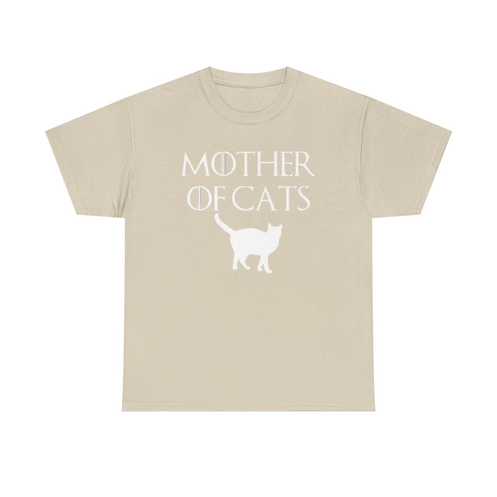 Mother Of Cats Funny Graphic T Shirt Cat Lover Kittens Unisex Heavy Cotton Tee S