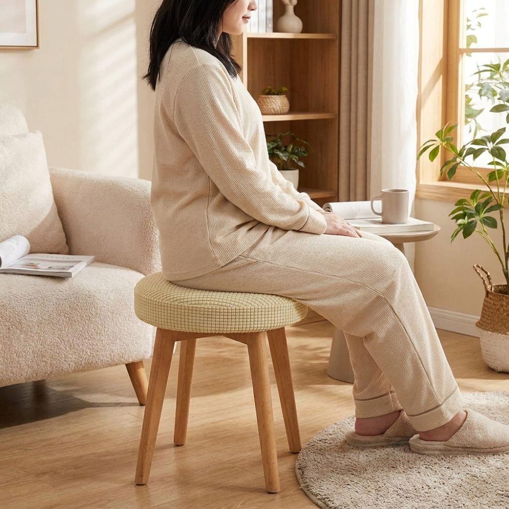 Wear-resistant Slipcover Soft Elastic Bar Stool Covers Round Stool Chair Cover Bar Counter