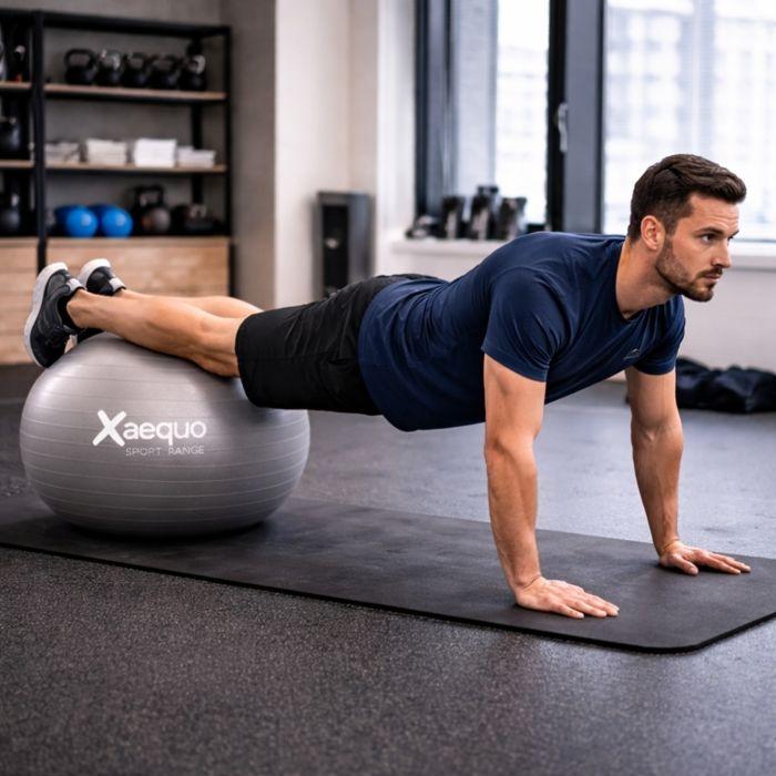 Ballon de Yoga et Pilates - XAEQUO - 56 cm - PVC Résistant - Charge Max 150 kg - Multicolore