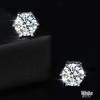 Classic Six-Prong Moissanite Stud Earrings in 925 Sterling Silver for Men and Women - High-End European and American Style