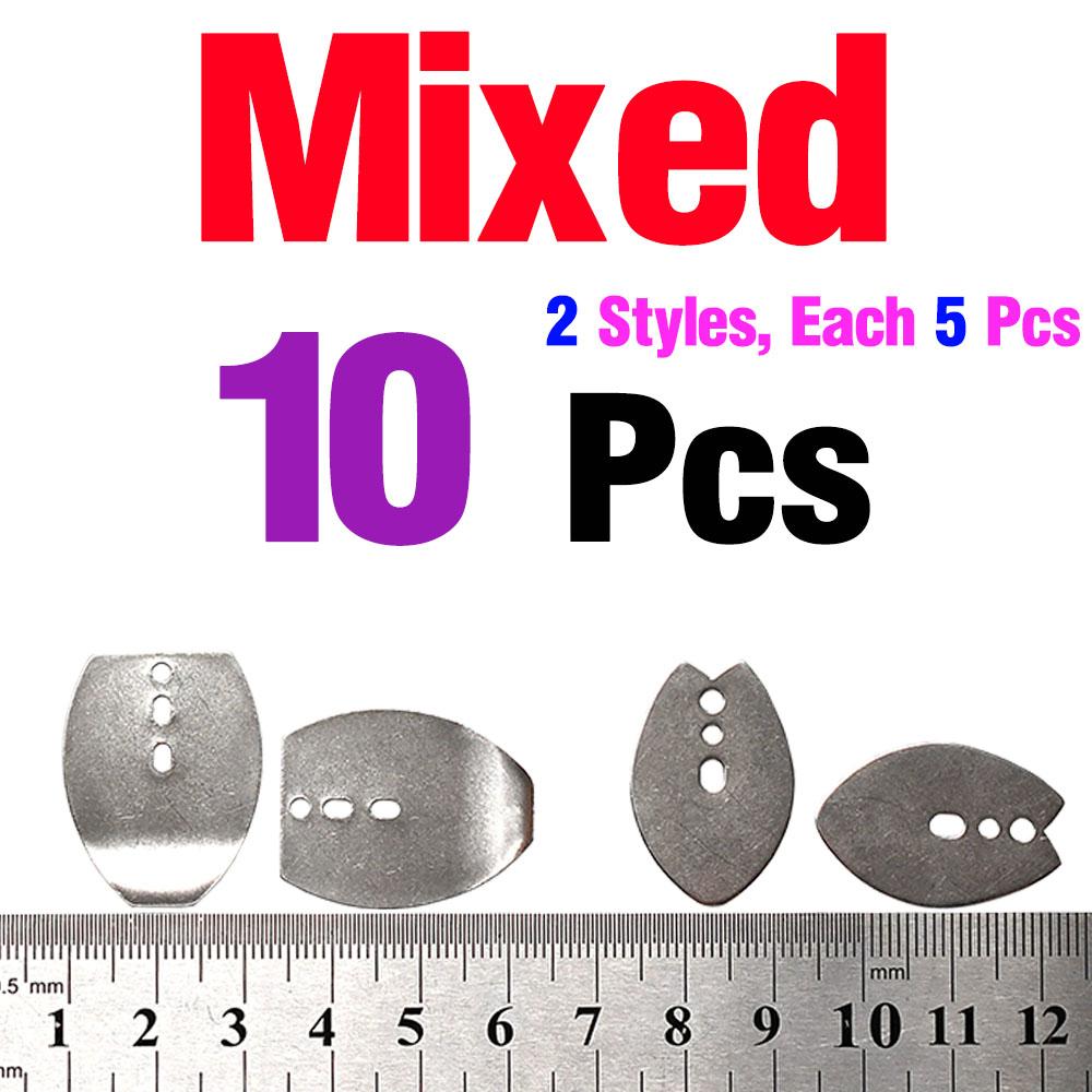 10Pcs Stainless Steel Swim Jig Dancer Jig Blade Chatter Style Bait Fishing Lure Parts for Angling