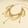 Metal Heart-shaped Pearl Waist Chain Sexy Star Chain Multilayer Butterfly Ball Love Heart Pendant  Tassel Butterfly Body Chain