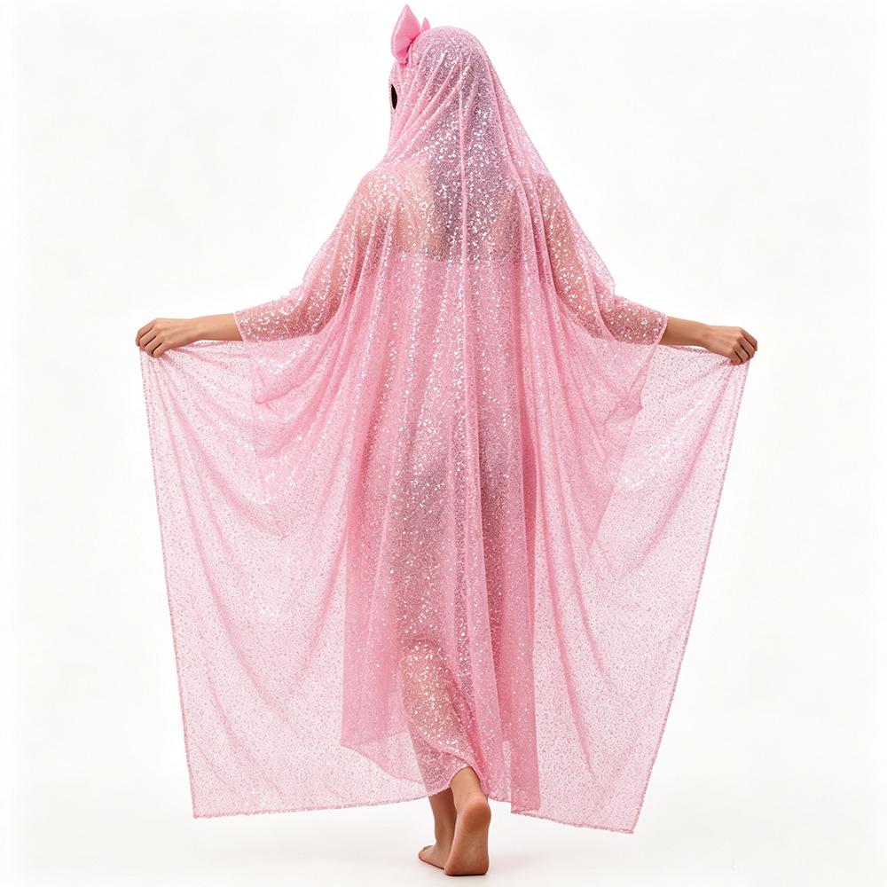 Halloween pink ghost cloak cos suit