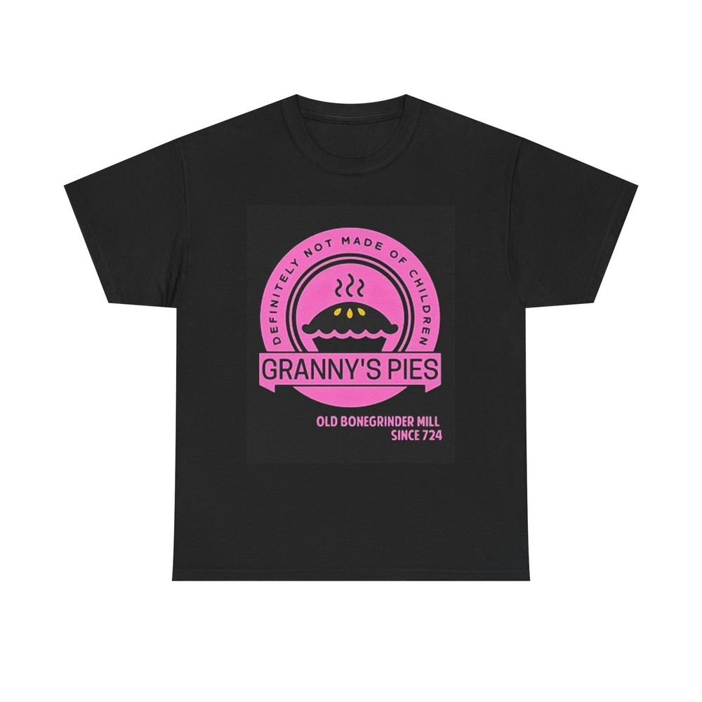 Granny's Pies Graphic T Shirt Vintage Black And Pink Unisex Heavy Cotton Tee