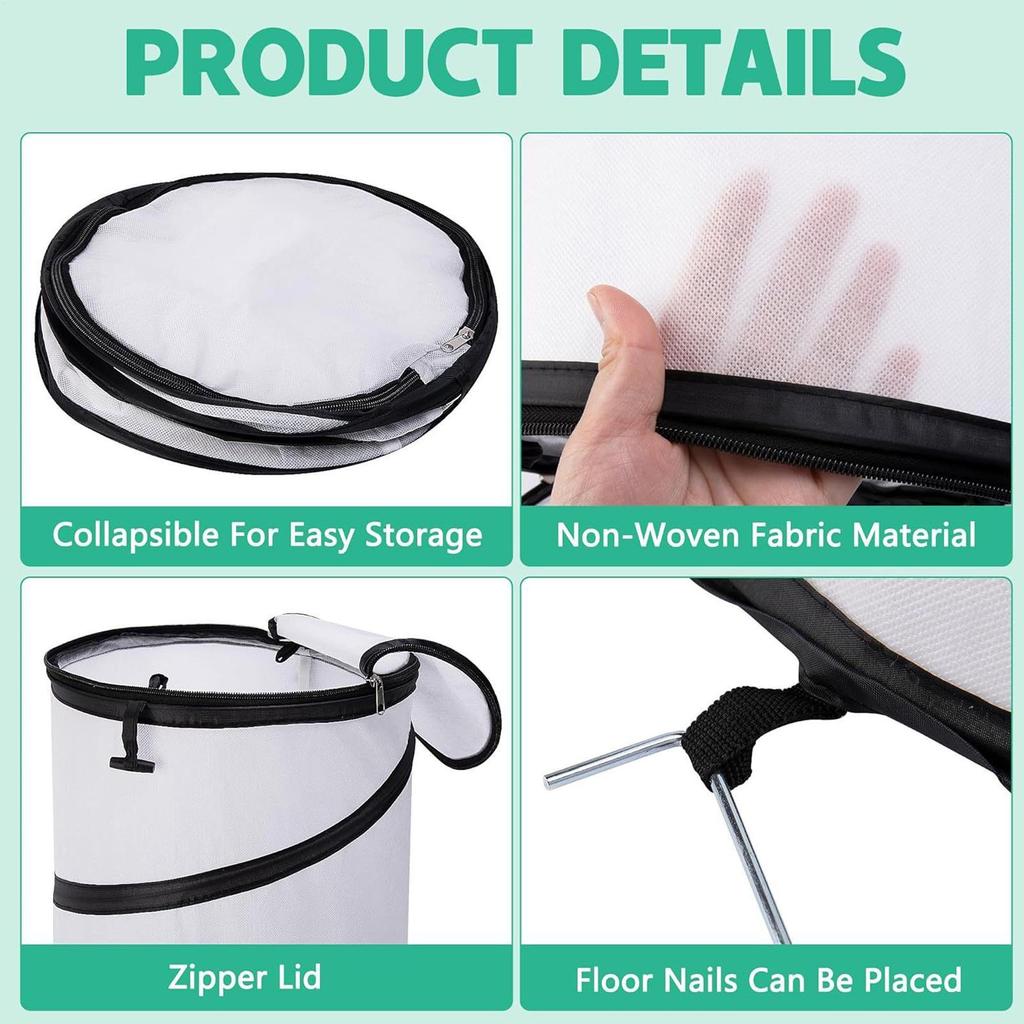 Frost Cloths For Outdoor Plants Pop Shade Protector 2 Pieces Foldable Breathable Round Winter Plant Protector 20x12in For