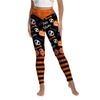 New Halloween Funny Skull Head Striped Printed Pants Yoga Pants Sports Hip Tights