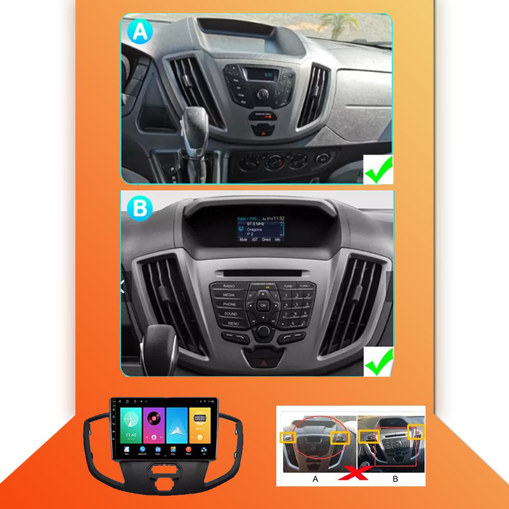 Car Radio Android Auto Carplay For Ford Transit Tourneo Custom 2015- 2018 Multimedia Player Head Unit Stereo GPS Navigation BT WIFI 1+16GB