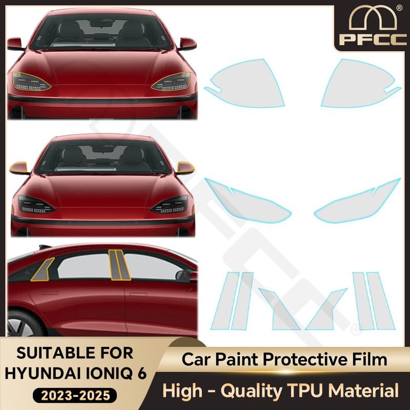 For Hyundai Ioniq 6 2024 Headlight Rearview Film B Pillars Paint Protection Film Transparent TPU Anti-scratch Repair Refit