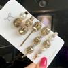 Set Women Hair Clips Jewelry Crystal Hair Accessories For Girls Pearl Geometric Barrettes Pins Christmas Gift