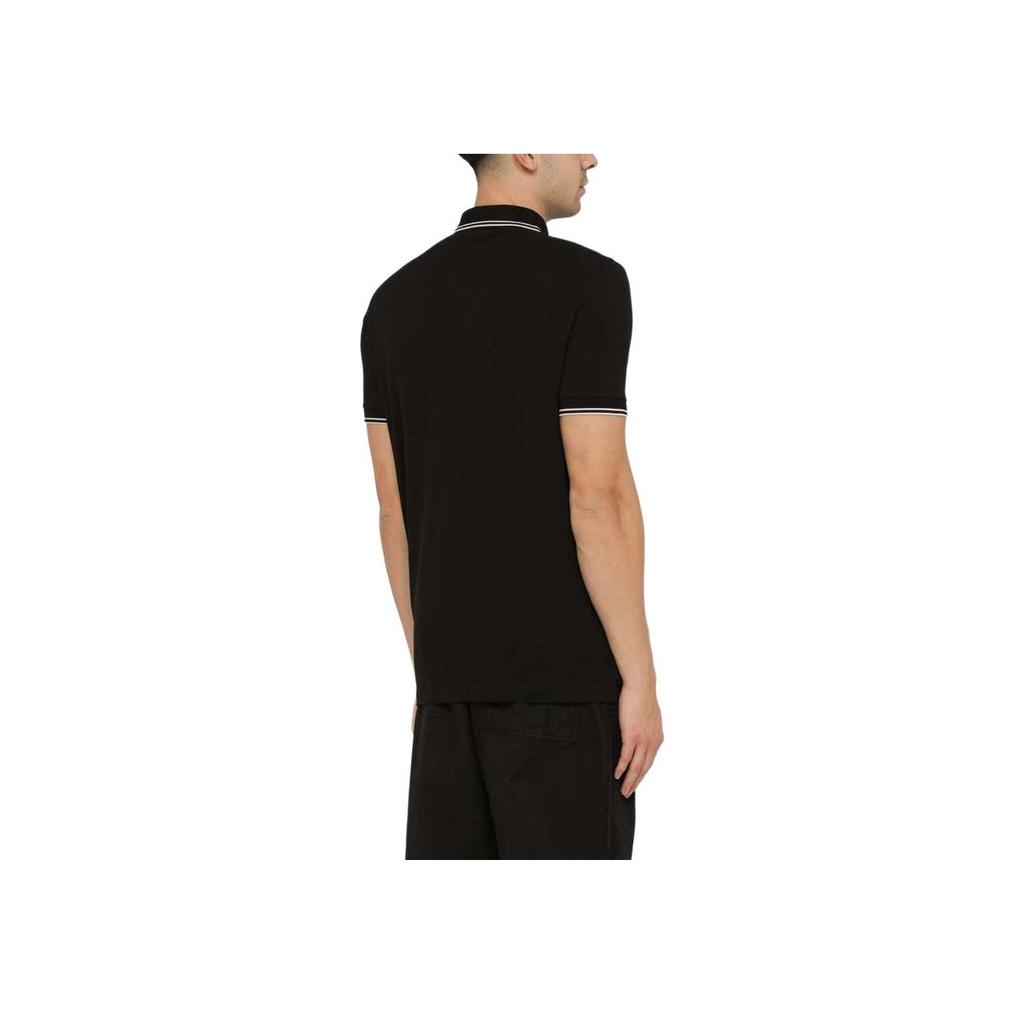 Stone Island Compass Patch Logo Polo Shirt Black Men Tops 80152SC18-A0029