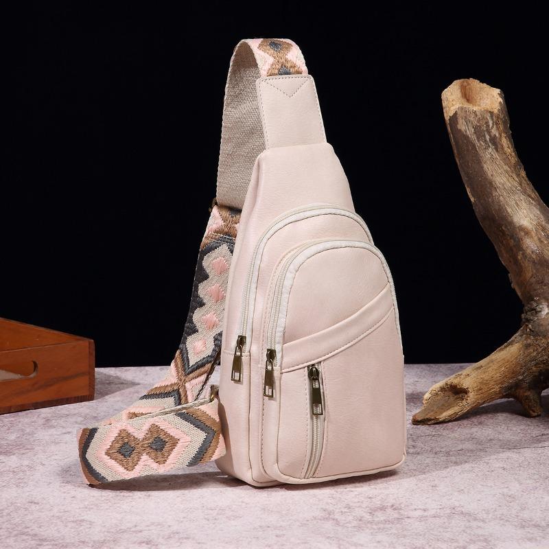 Women's Bag Casual Fashion Retro Breast Bag Solid Color Crossbody Bag Bohemian Style Fanny Bag