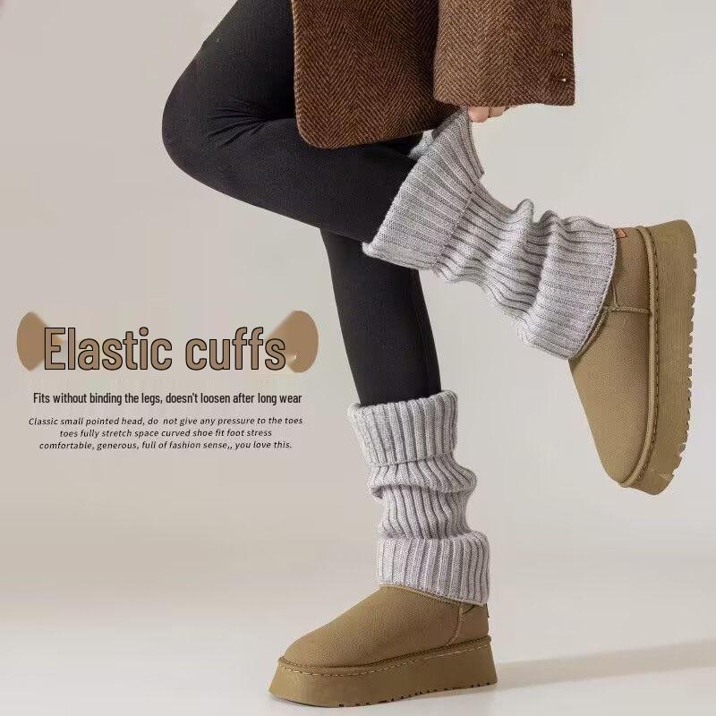 Women s Knit Lolita Style Slimming Mid-Calf Leg Warmers One Size