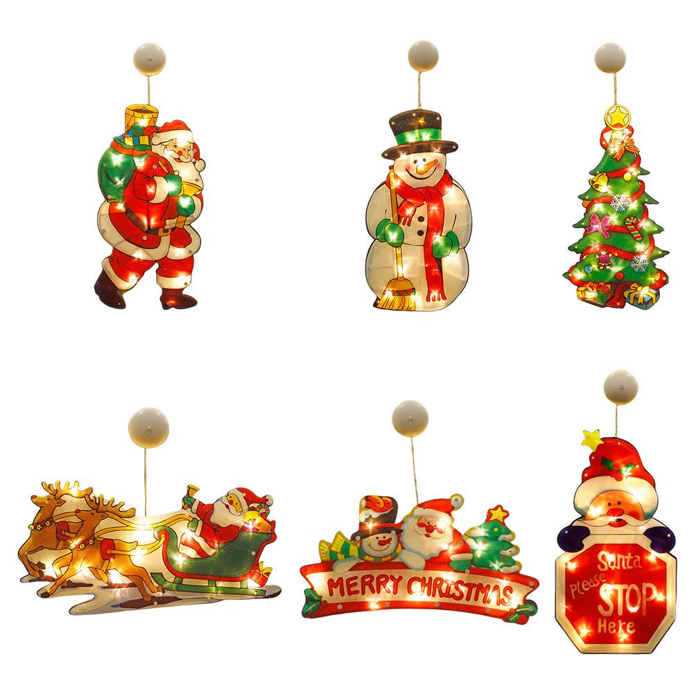 LED Christmas Suction Cup Light Christmas Window Hanging Lamp LED Sucker Light Christmas Shop Window Home Decoration