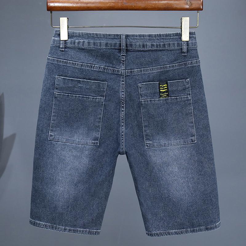 Men's Straight Casual Denim Shorts Simple Solid Color Slim Jeans Comfortable Breathable Short Pants Summer