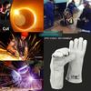 Welding Beast Welding Gloves - Extended Length, Full Leather. Durable Cowhide, High-temperature Resistant
