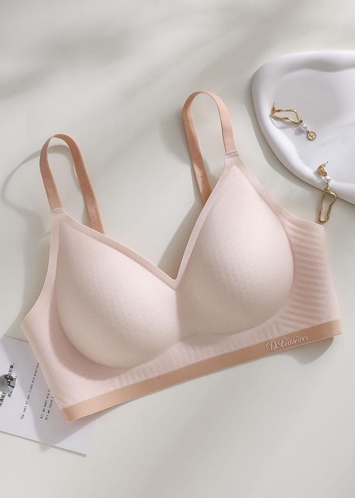 Traceless Breathable Cup Underwear Women's Summer Thin Small Breasts Gather, Cool and Soft Support, Anti-sagging Women's Bra Cover
