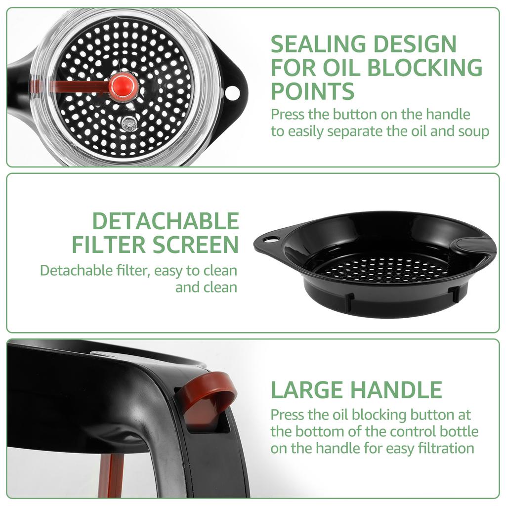 Fat Separator, 4 Cup 1L Fat Separator Jug Gravy Separator and Strainer with Bottom Release, Gravy Jug Fat Separator Cup