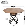 Round Dining Table 100x100x75 Cm, Kitchen Table for 4-6 People with Integrated Shelf, MDF Tabletop In Walnut Look, Modern Metal Frame, Space-saving.