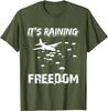 Paratrooper Its Raining Freedom Unisexs TShirts Short Sleeve Casual  Cotton ONeck Shirts