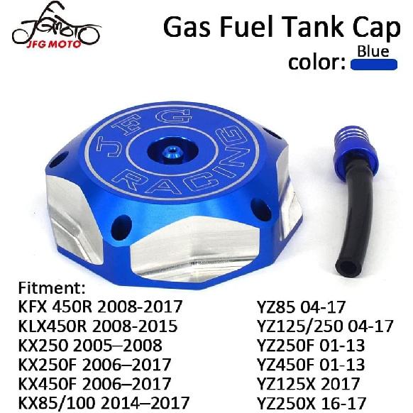 

Dirt Bike Gas Cap,CNC 6061 Aluminum Gas Fuel Tank Cap Cover With Vent Hose for YZ85 YZ125 YZ250 YZ250F YZ450F YZ125X YZ250X WR250F WR450F Blue