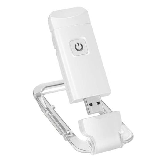 

Книжный светильник для чтения Зарядка USB Перезаряжаемый Регулируемая яркость Клипса Книжный светильник для общежития белый