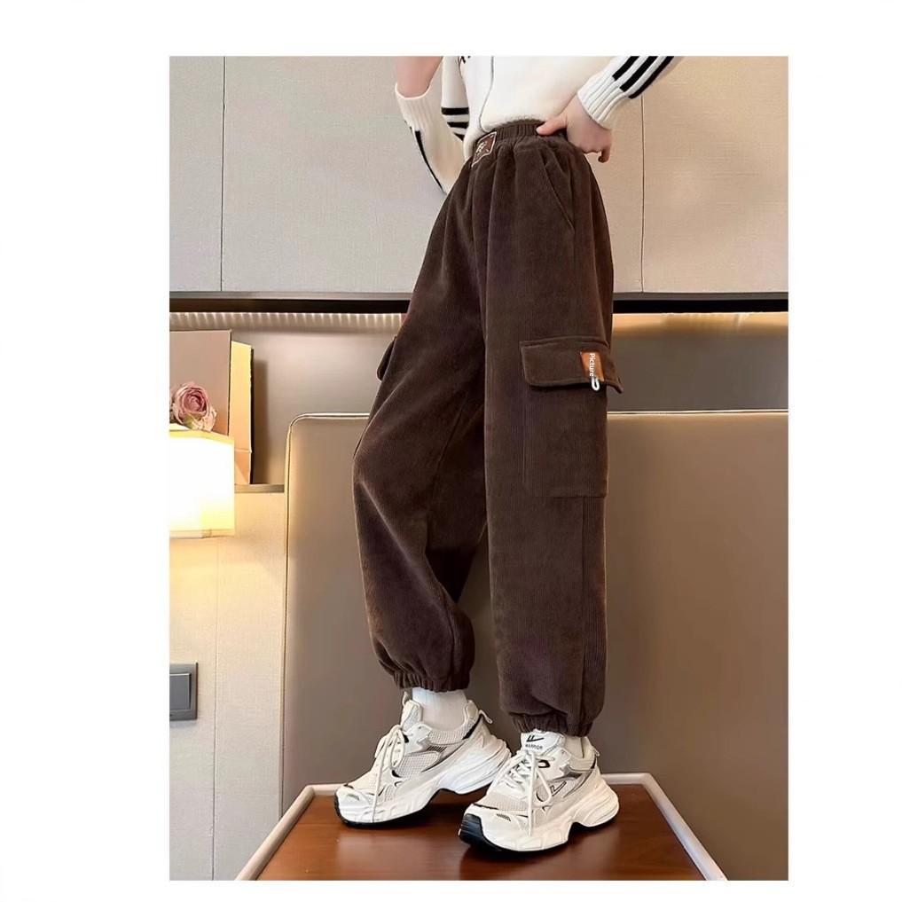 Girls' Loose Corduroy Overalls - Spring/Autumn Japanese Style Lazy Trousers