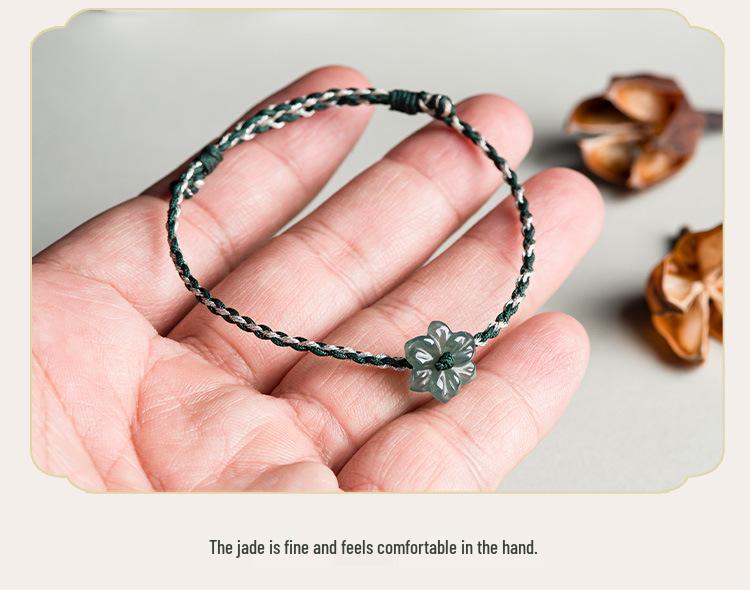 A-Qualität Blauer Jade-Orchidee Handgewebtes Unisex-Armband