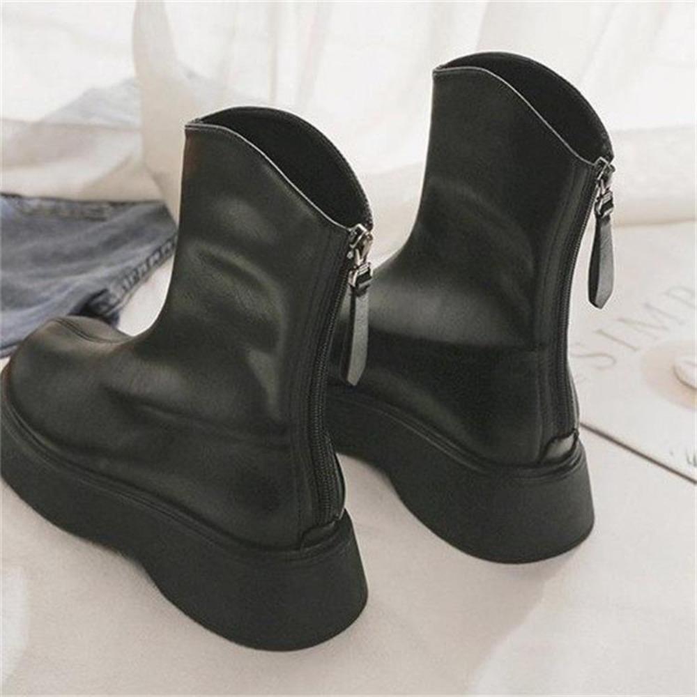 Осенне-зимние модные ботинки Martin на толстой подошве для женщин 40 чёрный — фото 4