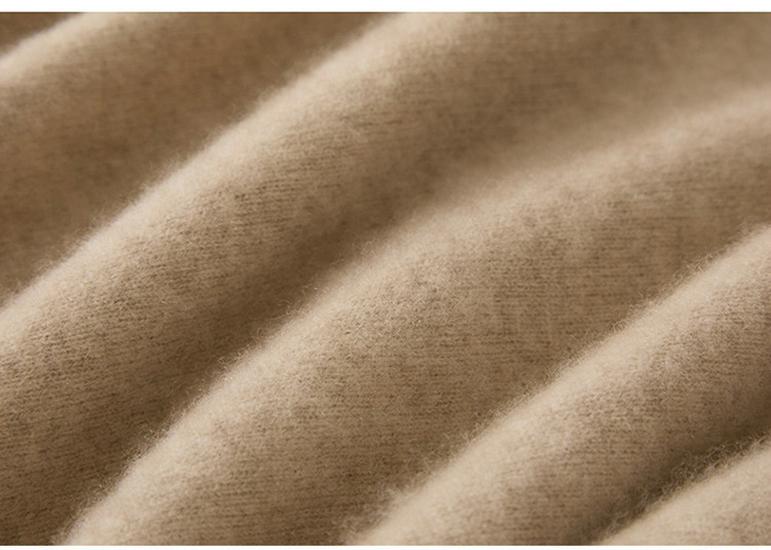 Women's Solid Color Cashmere Knit Sweater with Stacked Collar
