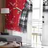 Christmas Snowman Snowflake Red Mockingbird Curtains For Living Room Bedroom Home Decoration Window Voile Tulle Curtain Drapes