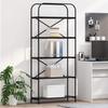 Bookshelf Black Oak Effect 80 x 30 x 183 cm Engineered Wood