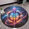 Crystal velvet carpet[2D flat, not 3D]Comes with 2 anti slip mats.Chakra Meditation Polyester Mat- Anti-Slip Round Mat Chair Mat