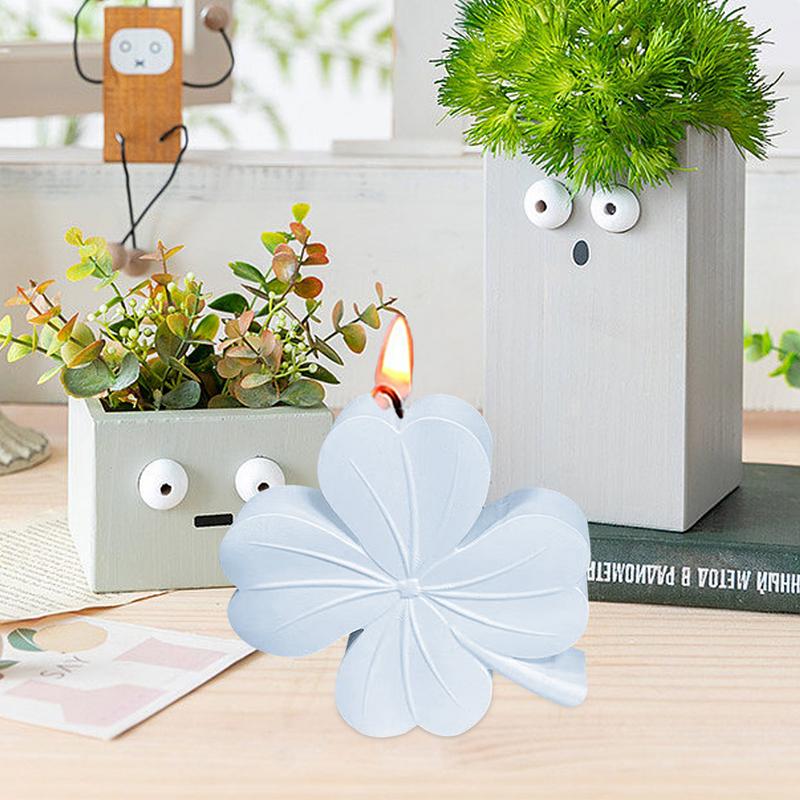 Four Leaf Clover Scented Silicone Candle Mold Aromatherapy Soap Mold Candle Making Supplies Flower Shape Handmade Candle Molds