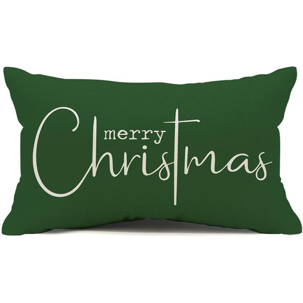 Rectangle Christmas Pillow Cover Linen Cloth Decorative Pillow Cover  Christmas Decor