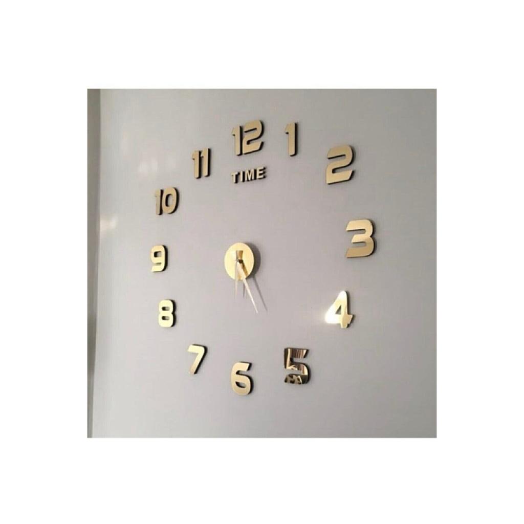 Ceas de perete mare cu cifre turcești 3d aurii