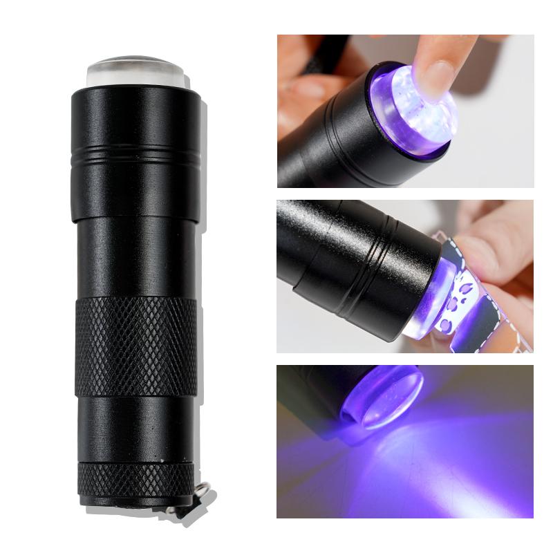 1Pcs Handheld UV Lamp Nail Art Press Light Clear Jelly Silicone Stamper Head With Quick Dry Portable Manicure Lamp+Stamper Tool