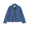 Fall Loose Lace-up Denim Jacket Coat 1268488 Mid Waist Straight-Leg Wide-Leg Pants 1268300