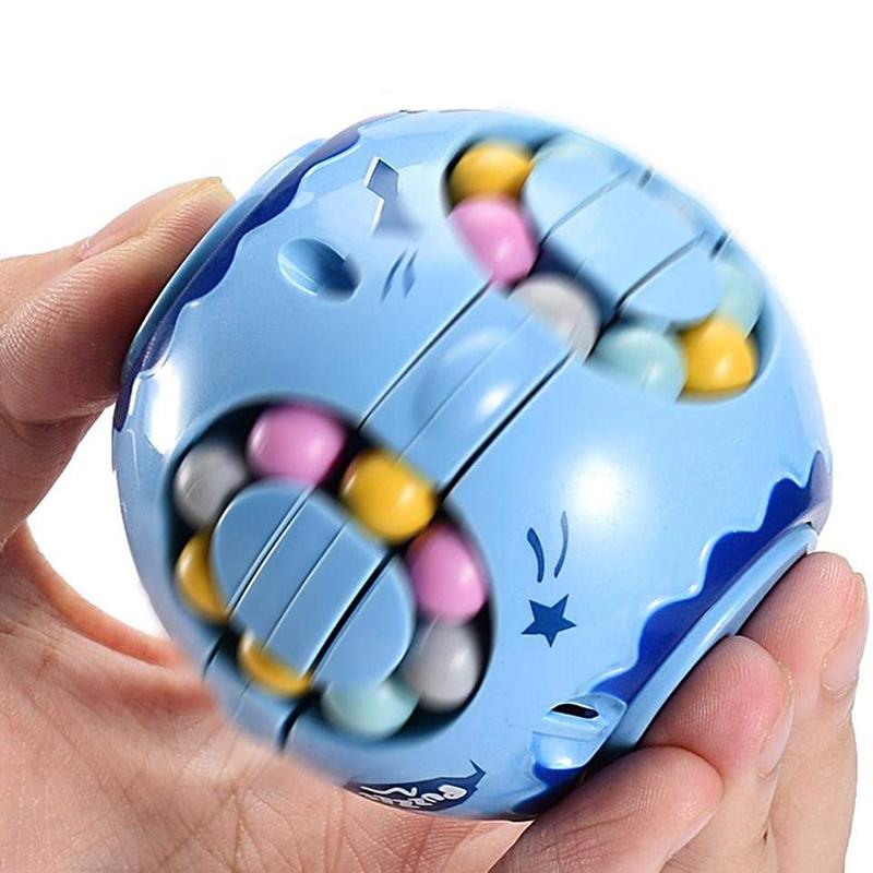 Rotating Magic Bean Puzzle Cube Gyro Stress-Relief Fingertip Toy 3D Ball Learning Educational Game Gift Present Relieves Anxiety and Autism