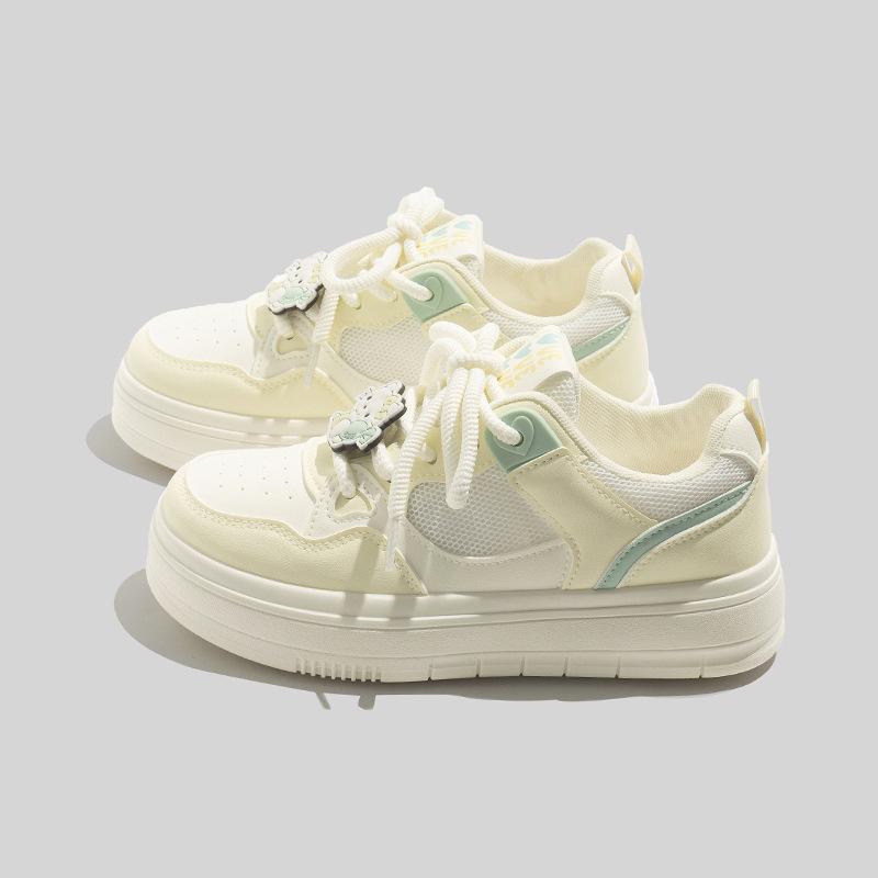 

22 spring new single mesh thick-soled breathable heightening casual single shoes student board shoes 40